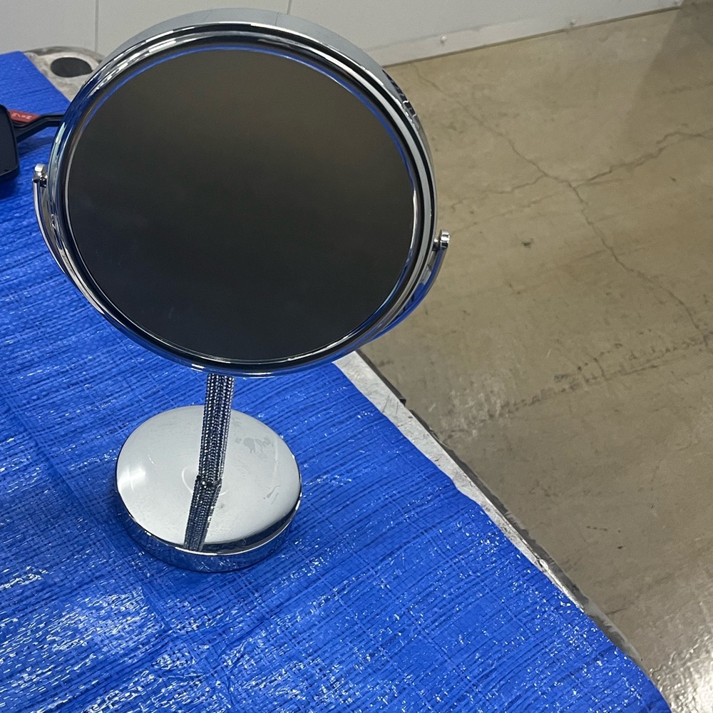 Silver and Black Rhinestone makeup mirror